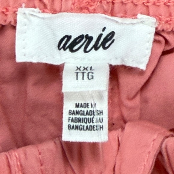 Aerie Womens XXL Coral Pink Cargo Pants Cotton Drawstring Wide Leg MSRP $54 - Picture 2 of 16